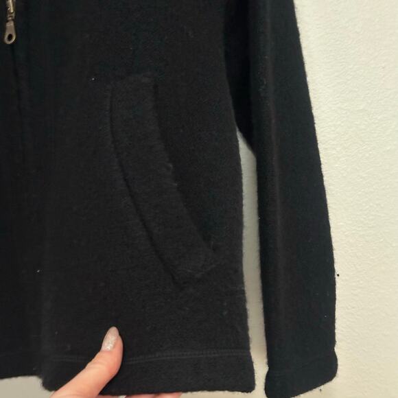 Patagonia Womens M Black 100% Wool Boucle Full Zip Jacket Knit Sweater Cozy Fall - Picture 4 of 9